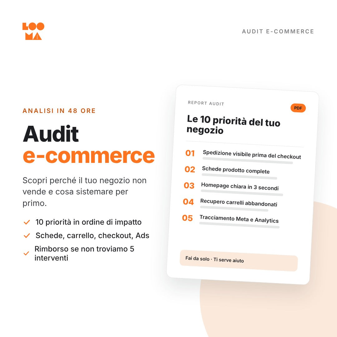 Copertina dell'Audit e-commerce di Looma Studio